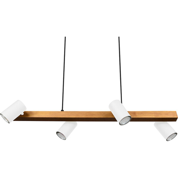 HLW LED LED Hanglamp Trion Milona - Witte LED Hanglamp met 4 lichtpunten, mat bruin/wit HLW LED LED Hanglamp Trion Milona - Witte LED Hanglamp met 4 lichtpunten, mat bruin/wit