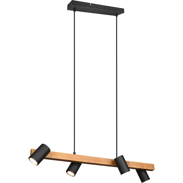 HLW LED LED Hanglamp Trion Milona - Zwarte LED Hanglamp, 4-lichts, GU10 fitting, modern design HLW LED LED Hanglamp Trion Milona - Zwarte LED Hanglamp, 4-lichts, GU10 fitting, modern design