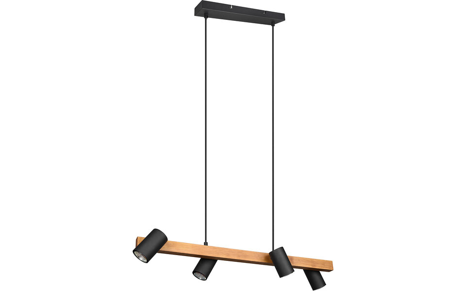 HLW LED LED Hanglamp Trion Milona - Zwarte LED Hanglamp, 4-lichts, GU10 fitting, modern design HLW LED LED Hanglamp Trion Milona - Zwarte LED Hanglamp, 4-lichts, GU10 fitting, modern design