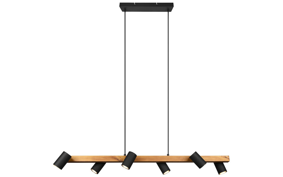 HLW LED LED Hanglamp Trion Milona - Zwarte 6-lichts LED lamp met GU10 fitting