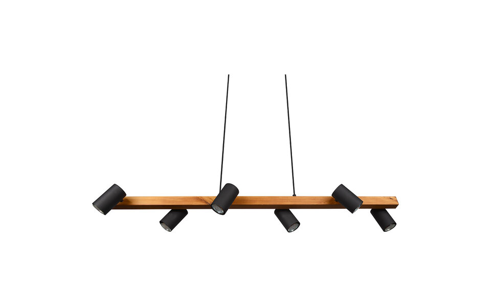 HLW LED LED Hanglamp Trion Milona - Zwarte 6-lichts LED lamp met GU10 fitting