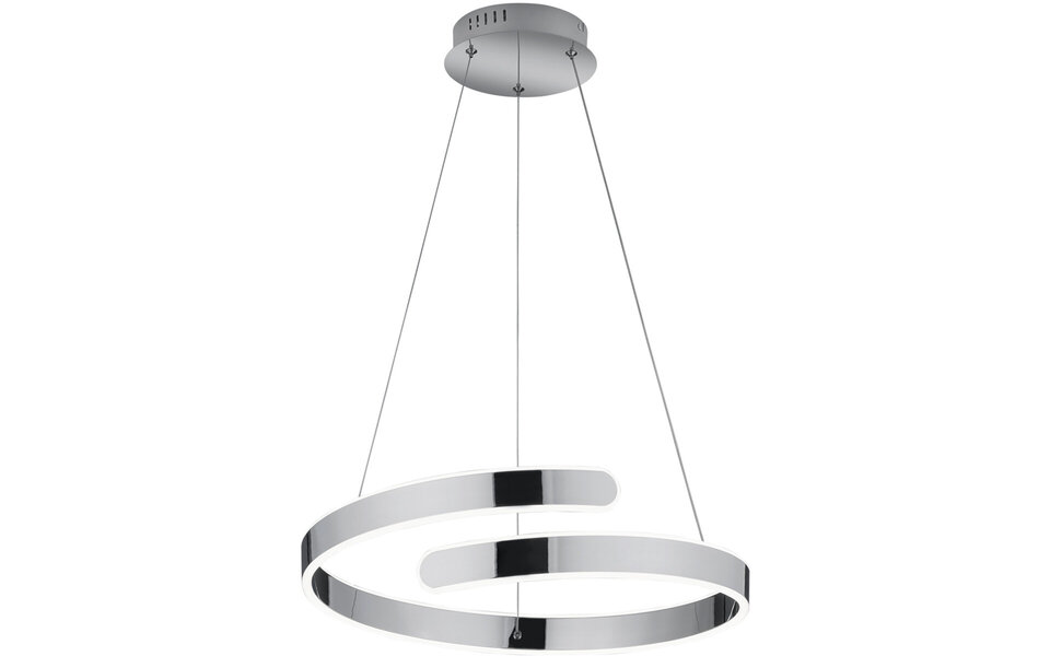 HLW LED Witte Dimbare LED Hanglamp 37W - Natuurlijk Wit 4000K, Glans Chroom, Aluminium