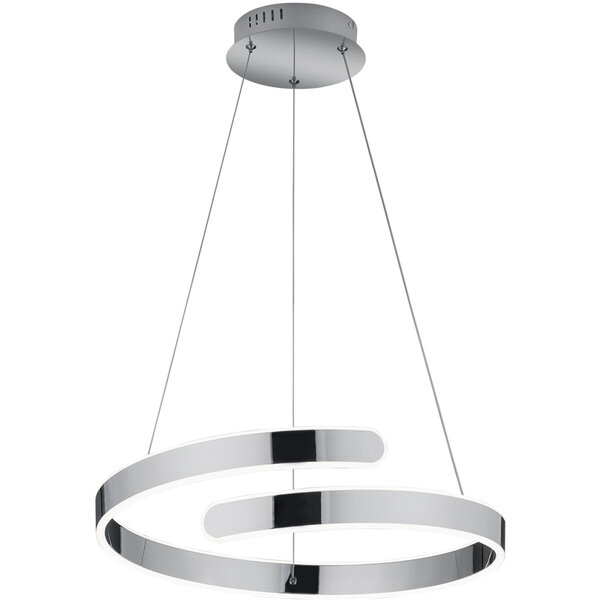 HLW LED Witte Dimbare LED Hanglamp 37W - Natuurlijk Wit 4000K, Glans Chroom, Aluminium
