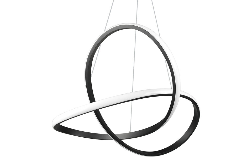 HLW LED LED Hanglamp Dimbaar - Mat Zwarte & Witte LED Hanglamp 27.5W Natuurlijk Wit