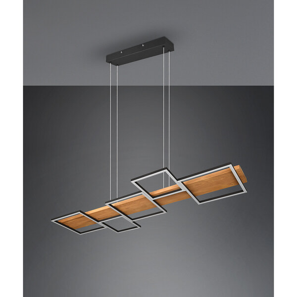HLW LED LED Hanglamp 42W - Dimbaar, Zwart & Wit - Warm Wit 3000K - Stijlvolle Verlichting