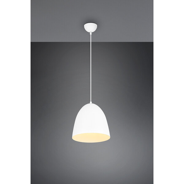 HLW LED Stijlvolle LED Hanglamp Trion Lopez - Witte LED Hanglamp met E27 Fitting, Mat Wit Aluminium HLW LED Stijlvolle LED Hanglamp Trion Lopez - Witte LED Hanglamp met E27 Fitting, Mat Wit Aluminium