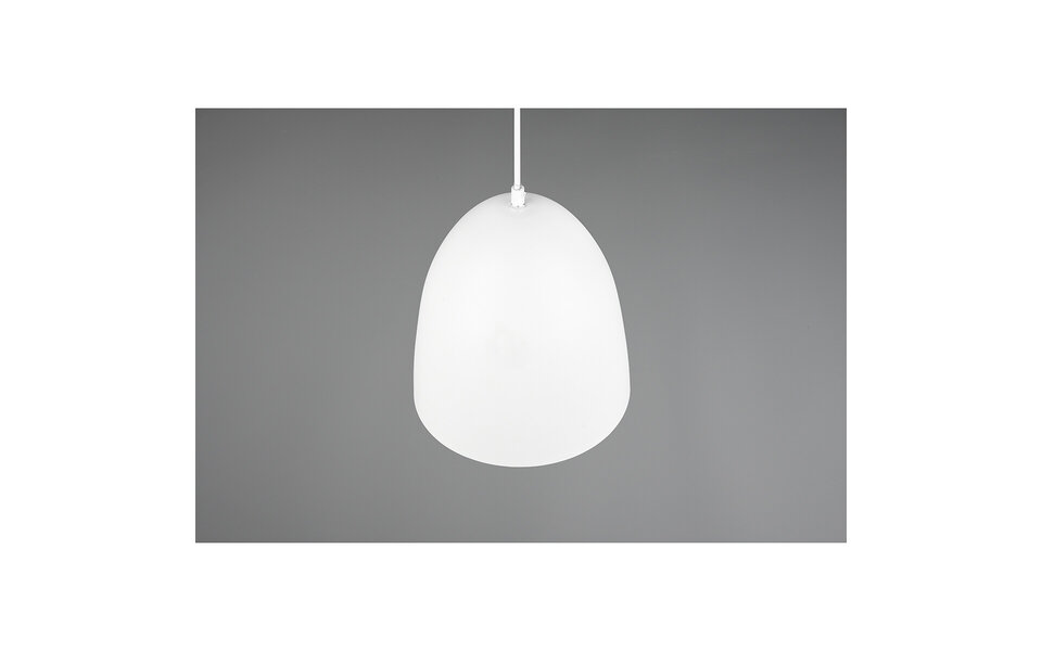 HLW LED Stijlvolle LED Hanglamp Trion Lopez - Witte LED Hanglamp met E27 Fitting, Mat Wit Aluminium
