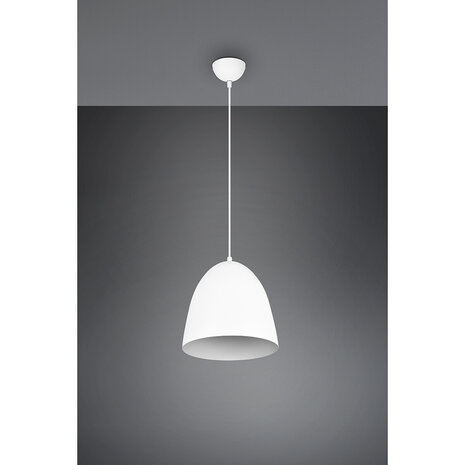 HLW LED Stijlvolle LED Hanglamp Trion Lopez - Witte LED Hanglamp met E27 Fitting, Mat Wit Aluminium HLW LED Stijlvolle LED Hanglamp Trion Lopez - Witte LED Hanglamp met E27 Fitting, Mat Wit Aluminium