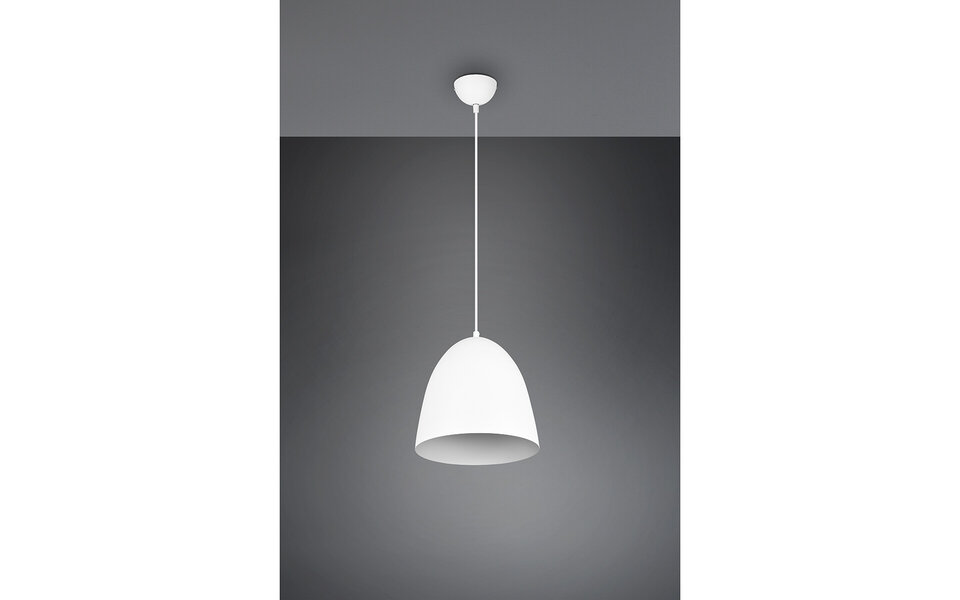 HLW LED Stijlvolle LED Hanglamp Trion Lopez - Witte LED Hanglamp met E27 Fitting, Mat Wit Aluminium