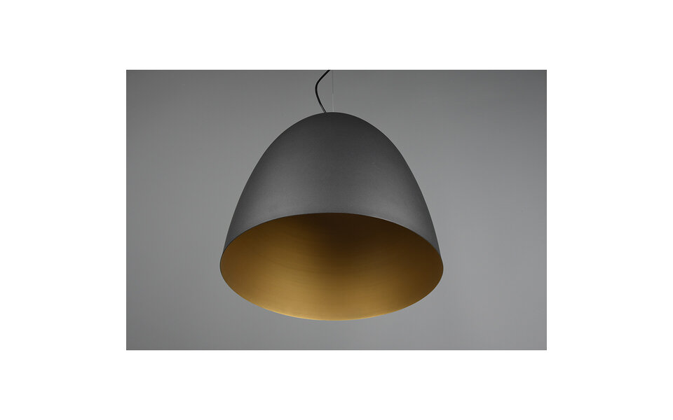 HLW LED Mat Zwarte & Gouden LED Hanglamp Trion Lopez XL – 1-lichts, E27, Aluminium