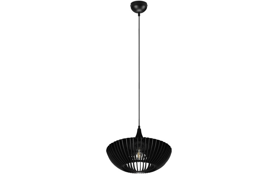 HLW LED LED Hanglamp Trion Colman - Mat Zwart Aluminium & Houten Details, E27 Fitting HLW LED LED Hanglamp Trion Colman - Mat Zwart Aluminium & Houten Details, E27 Fitting
