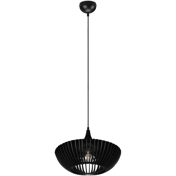 HLW LED LED Hanglamp Trion Colman - Mat Zwart Aluminium & Houten Details, E27 Fitting HLW LED LED Hanglamp Trion Colman - Mat Zwart Aluminium & Houten Details, E27 Fitting