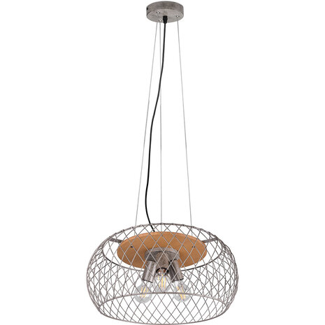 HLW LED LED Hanglamp Trion Tymon - 3-lichts Rond Aluminium met Antiek Nikkel