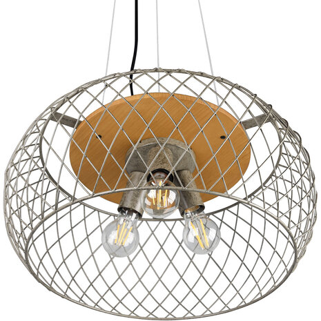 HLW LED LED Hanglamp Trion Tymon - 3-lichts Rond Aluminium met Antiek Nikkel