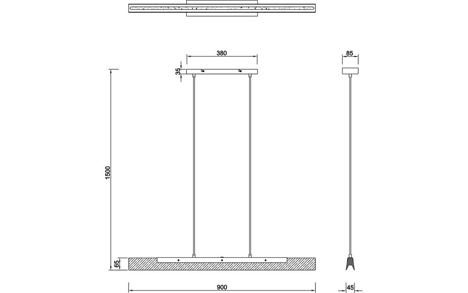HLW LED LED Hanglamp 25W - Dimbaar, Mat Zwart/Wit - Warm Wit 3000K, Aluminium HLW LED LED Hanglamp 25W - Dimbaar, Mat Zwart/Wit - Warm Wit 3000K, Aluminium