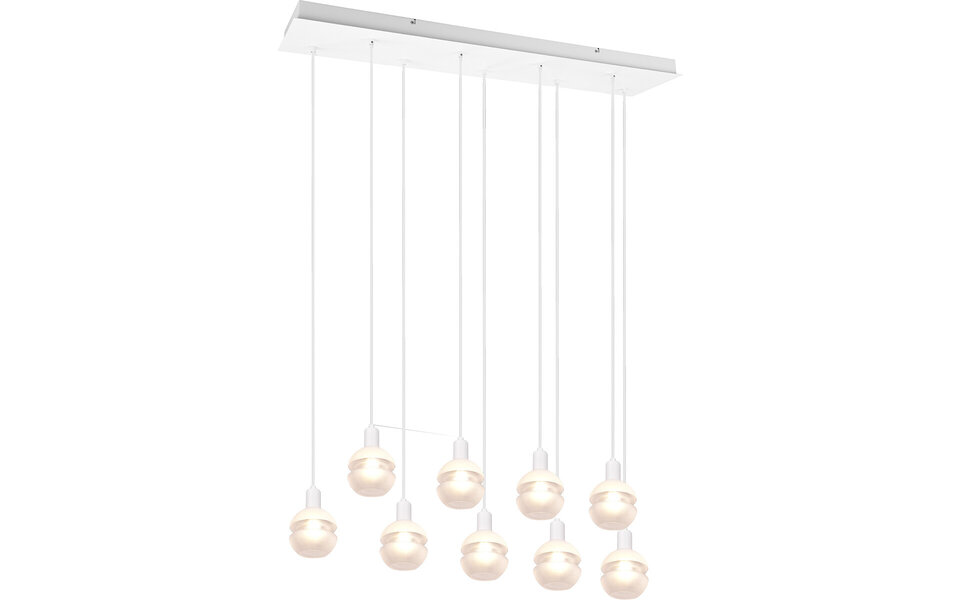 HLW LED Stijlvolle Mat Witte LED Hanglamp - 9-Lichts Aluminium LED Lamp met E14 Fitting