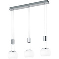 Witte Dimbare LED Hanglamp 24W - Warm Wit 3000K - Trion Maliba Mat Nikkel
