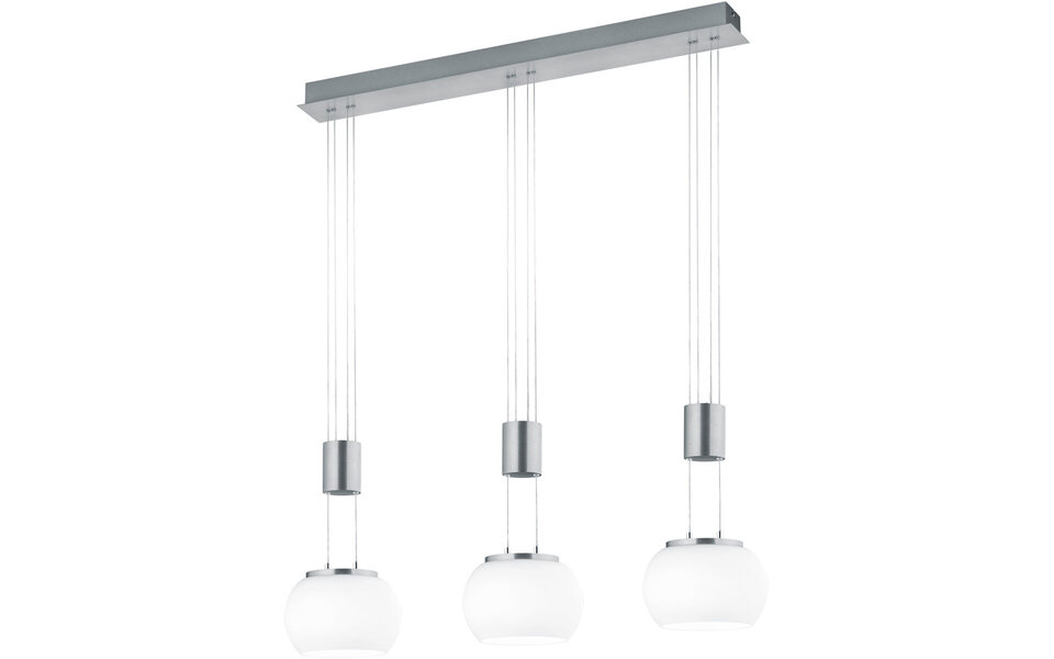 HLW LED Witte Dimbare LED Hanglamp 24W - Warm Wit 3000K - Trion Maliba Mat Nikkel