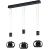 HLW LED Dimbare LED Hanglamp 24W - Mat Zwart Aluminium, Warm Wit 3000K, 3-lichts
