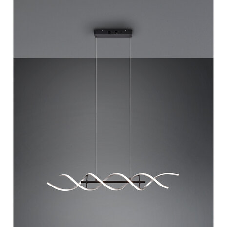 HLW LED LED Hanglamp Trion Sarina 45W - Dimbaar, Aanpasbare Kleur, Geborsteld Zilver