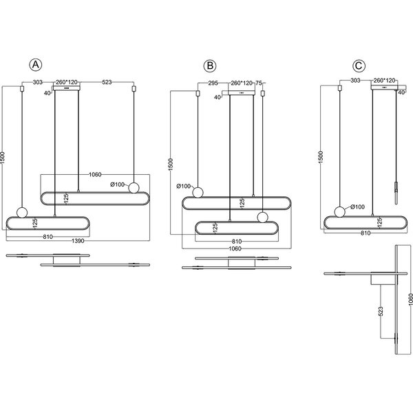 HLW LED Trion Grada 54W Dimbare LED Hanglamp - Geborsteld Zilver, Aanpasbare Kleur