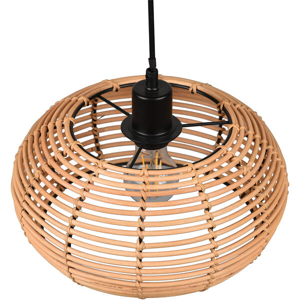 HLW LED Trion Irene LED Hanglamp Hout - E27 Fitting, 1-lichts, Bruin, Verstelbaar