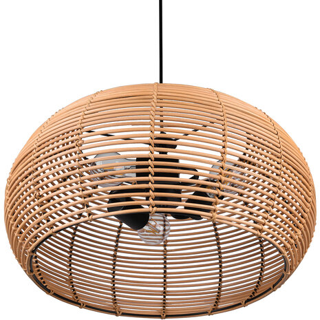 HLW LED LED Hanglamp Hout Trion Irene - 3-lichts rond met E27 fitting, bruin