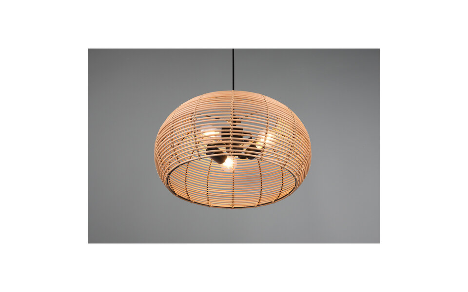 HLW LED LED Hanglamp Hout Trion Irene - 3-lichts rond met E27 fitting, bruin