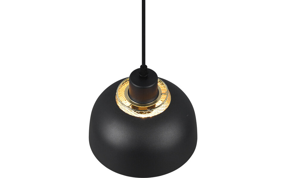 HLW LED Zwarte LED Hanglamp Trion Palmo - Mat Zwart Aluminium, E27, 1-lichts, Verstelbaar