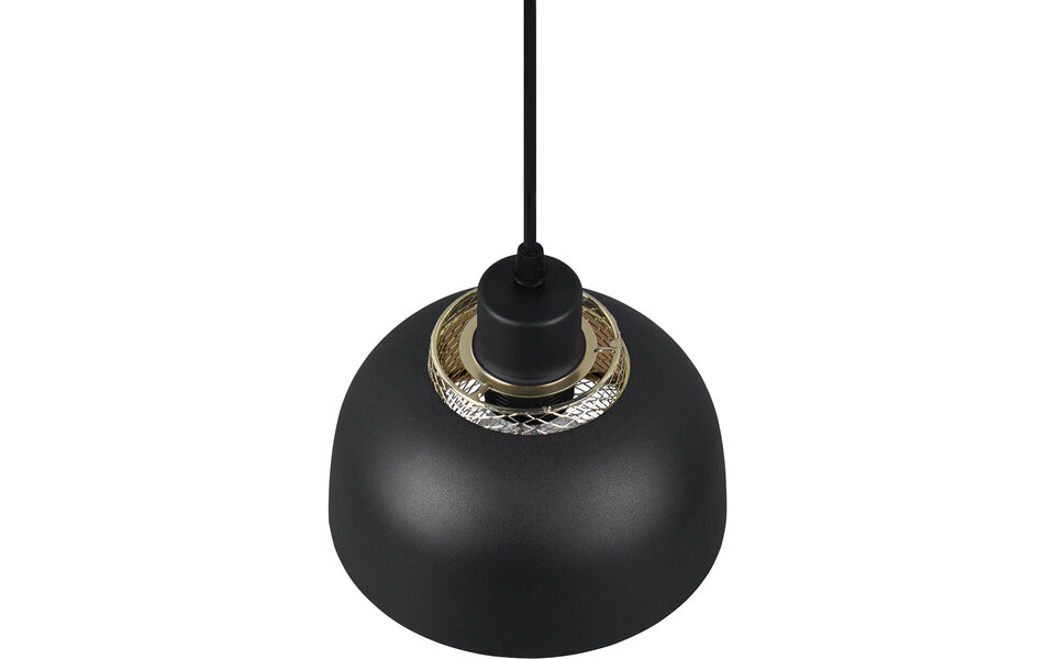 HLW LED Zwarte LED Hanglamp Trion Palmo - Mat Zwart Aluminium, E27, 1-lichts, Verstelbaar