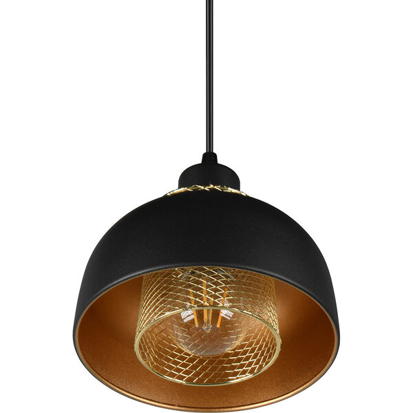 HLW LED Zwarte LED Hanglamp Trion Palmo - Mat Zwart Aluminium, E27, 1-lichts, Verstelbaar HLW LED Zwarte LED Hanglamp Trion Palmo - Mat Zwart Aluminium, E27, 1-lichts, Verstelbaar