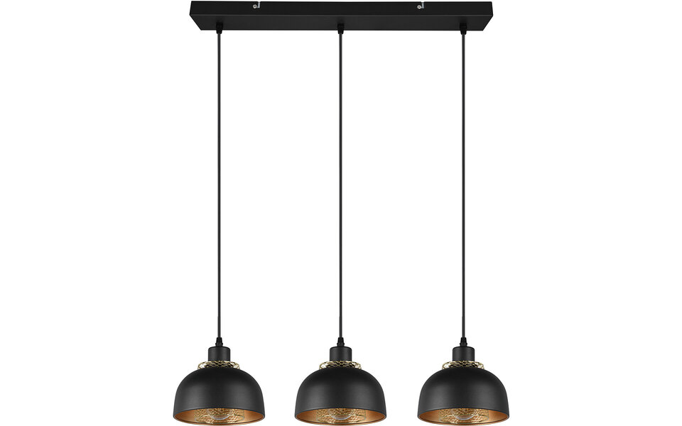 HLW LED Zwarte LED Hanglamp Trion Palmo - 3-lichts Mat Zwarte Aluminium LED Hanglamp