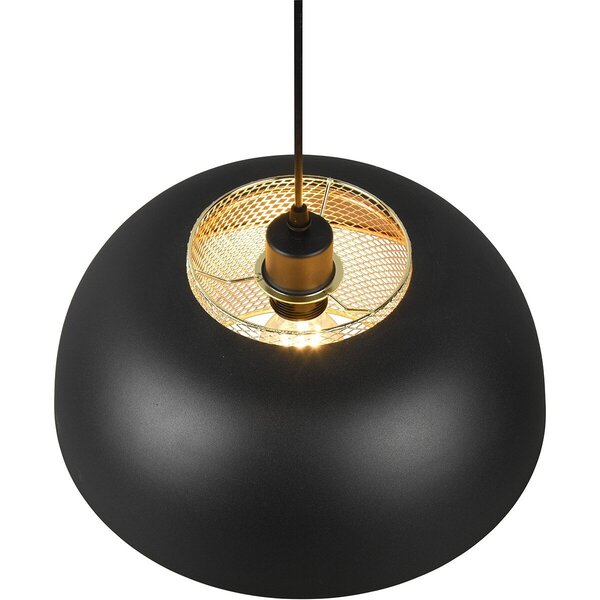 HLW LED Zwarte LED Hanglamp Trion Palmo XL - Mat Zwart Aluminium, E27, 1-lichts HLW LED Zwarte LED Hanglamp Trion Palmo XL - Mat Zwart Aluminium, E27, 1-lichts