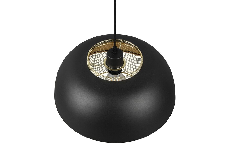 HLW LED Zwarte LED Hanglamp Trion Palmo XL - Mat Zwart Aluminium, E27, 1-lichts