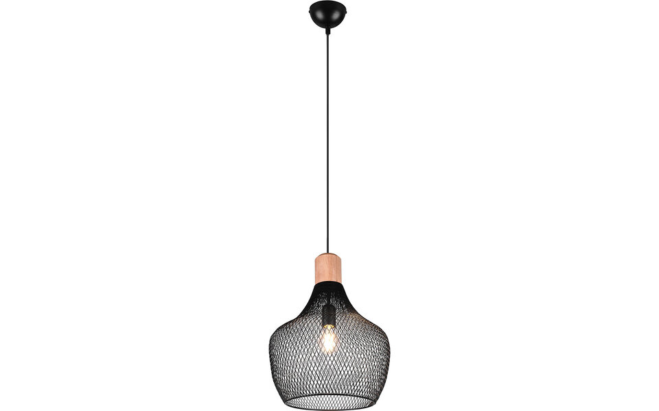 HLW LED Mat Zwarte LED Hanglamp Trion Jenna XL - Aluminium, E27, In hoogte verstelbaar