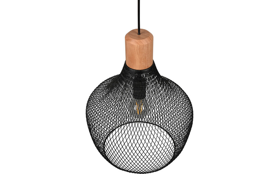 HLW LED Mat Zwarte LED Hanglamp Trion Jenna XL - Aluminium, E27, In hoogte verstelbaar