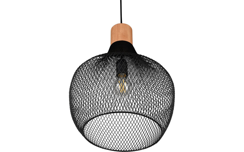 HLW LED Mat Zwarte LED Hanglamp Trion Jenna XL - Aluminium, E27, In hoogte verstelbaar