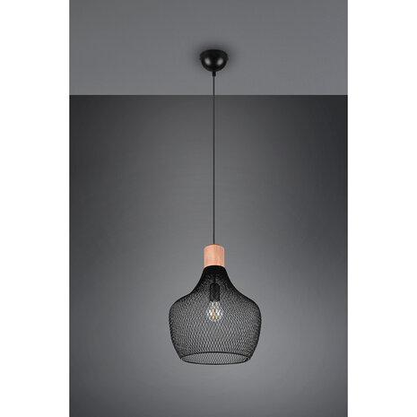 HLW LED Mat Zwarte LED Hanglamp Trion Jenna XL - Aluminium, E27, In hoogte verstelbaar HLW LED Mat Zwarte LED Hanglamp Trion Jenna XL - Aluminium, E27, In hoogte verstelbaar