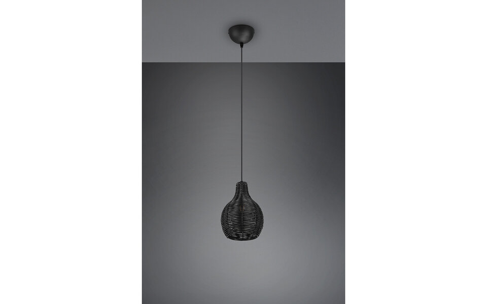 HLW LED Zwarte LED Hanglamp Hout - Trion Sparko Rond 1-lichts E14 LED Lamp