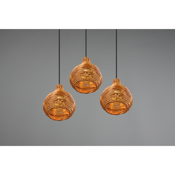 HLW LED LED Hanglamp Hout - Trion Sparko 3-lichts Rond, E14 Fitting, Verstelbaar HLW LED LED Hanglamp Hout - Trion Sparko 3-lichts Rond, E14 Fitting, Verstelbaar