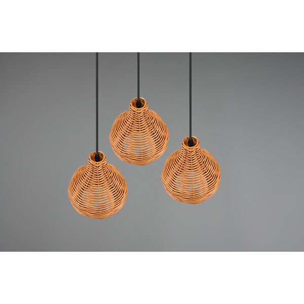 HLW LED LED Hanglamp Hout - Trion Sparko 3-lichts Rond, E14 Fitting, Verstelbaar HLW LED LED Hanglamp Hout - Trion Sparko 3-lichts Rond, E14 Fitting, Verstelbaar