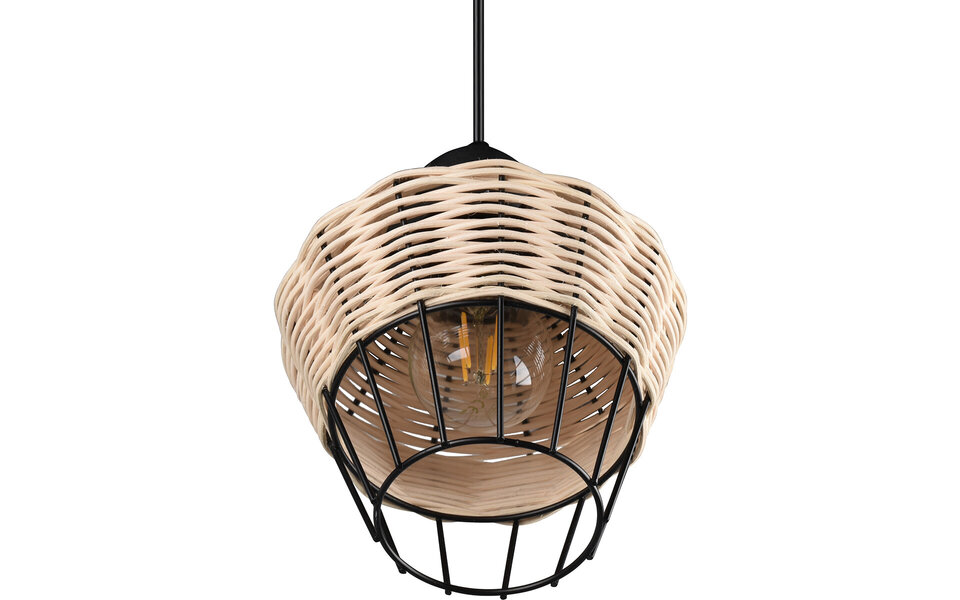 HLW LED LED Hanglamp Trion Bera - 1-lichts, E27 Fitting, Rond Bruin Aluminium