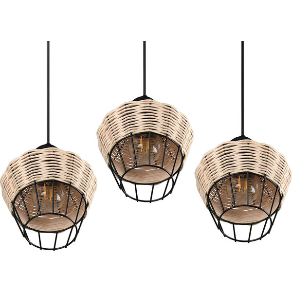 HLW LED LED Hanglamp Trion Bera - 3-lichts armatuur, Bruin Aluminium, E27 fitting HLW LED LED Hanglamp Trion Bera - 3-lichts armatuur, Bruin Aluminium, E27 fitting