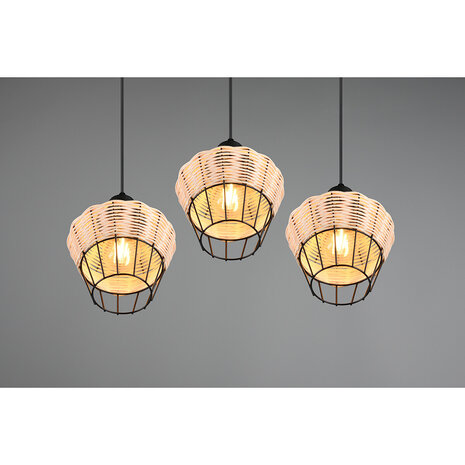 HLW LED LED Hanglamp Trion Bera - 3-lichts armatuur, Bruin Aluminium, E27 fitting HLW LED LED Hanglamp Trion Bera - 3-lichts armatuur, Bruin Aluminium, E27 fitting