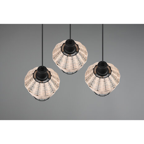 HLW LED LED Hanglamp Trion Bera - 3-lichts armatuur, Bruin Aluminium, E27 fitting HLW LED LED Hanglamp Trion Bera - 3-lichts armatuur, Bruin Aluminium, E27 fitting