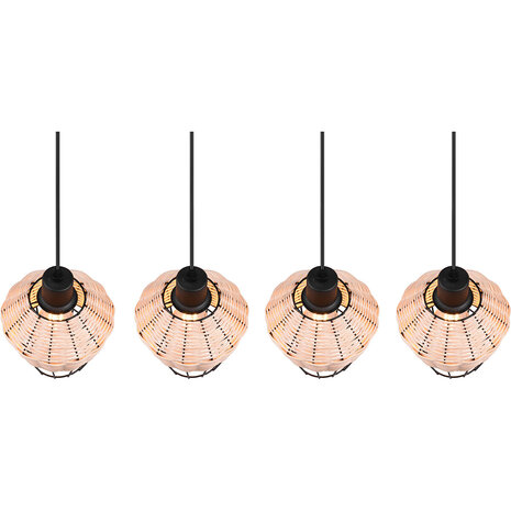 HLW LED LED Hanglamp Trion Bera - 4-lichts Rechthoek Bruin Aluminium met E27 Fitting HLW LED LED Hanglamp Trion Bera - 4-lichts Rechthoek Bruin Aluminium met E27 Fitting