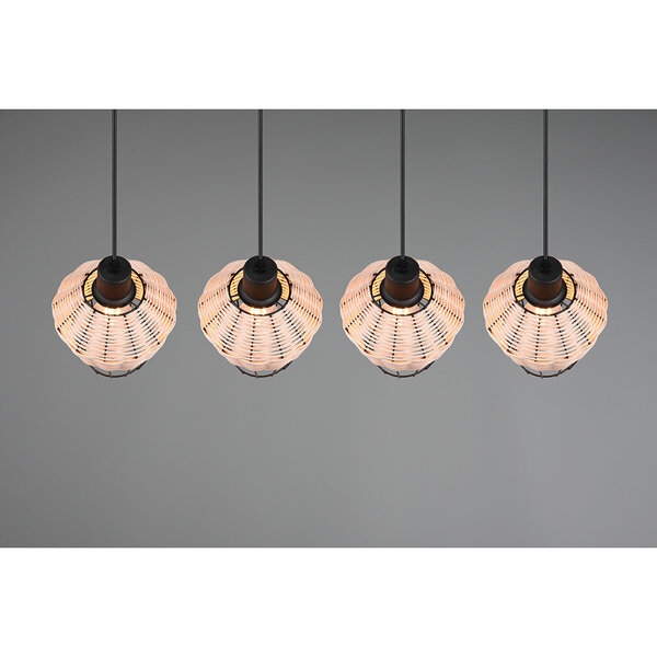 HLW LED LED Hanglamp Trion Bera - 4-lichts Rechthoek Bruin Aluminium met E27 Fitting HLW LED LED Hanglamp Trion Bera - 4-lichts Rechthoek Bruin Aluminium met E27 Fitting