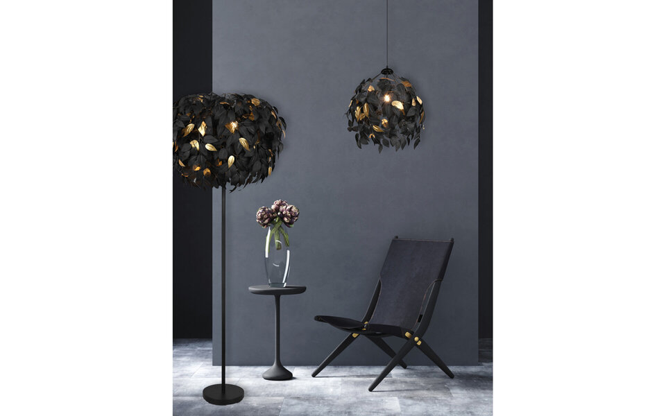 HLW LED LED Kroonluchter Trion Lovy - Zwarte LED Hanglamp met Gouden Accenten HLW LED LED Kroonluchter Trion Lovy - Zwarte LED Hanglamp met Gouden Accenten