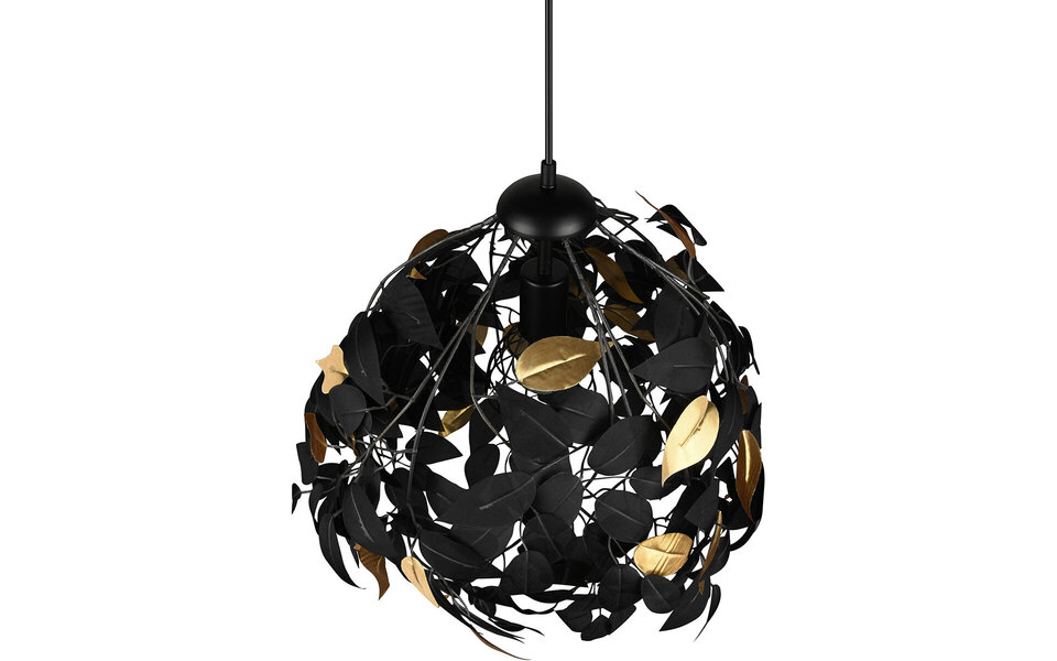 HLW LED LED Kroonluchter Trion Lovy - Zwarte LED Hanglamp met Gouden Accenten HLW LED LED Kroonluchter Trion Lovy - Zwarte LED Hanglamp met Gouden Accenten