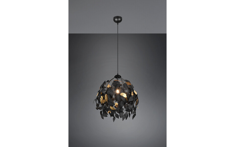 HLW LED LED Kroonluchter Trion Lovy - Zwarte LED Hanglamp met Gouden Accenten HLW LED LED Kroonluchter Trion Lovy - Zwarte LED Hanglamp met Gouden Accenten